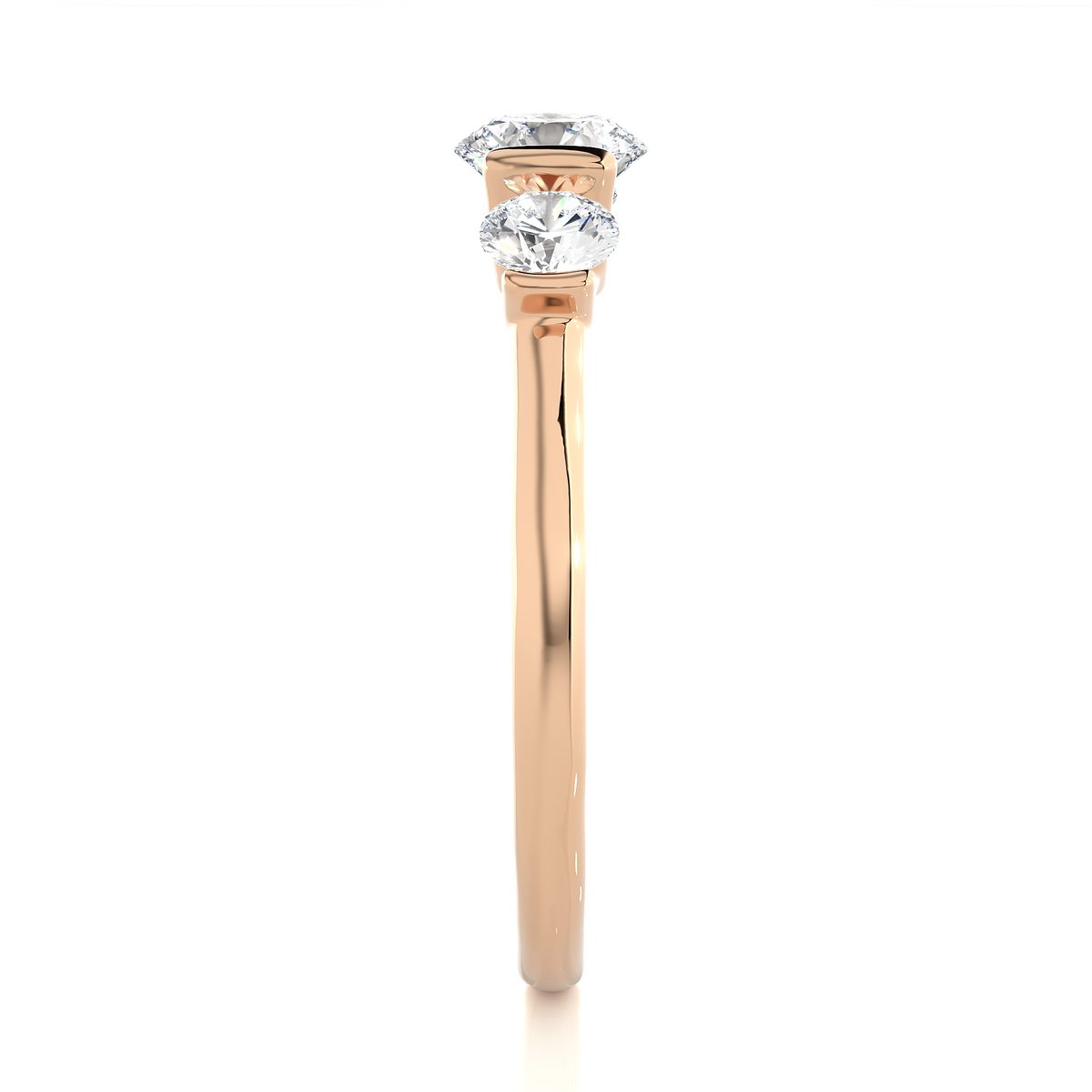 3 Stone Engagement Carat 10K Solid Gold lab Grown Diamond Ring, Perfect Anniversary Gift For Her - HIGHCARAT DIAMONDS
