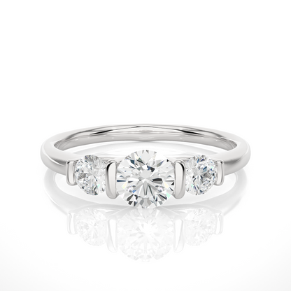 3 Stone Engagement Carat 10K Solid Gold lab Grown Diamond Ring, Perfect Anniversary Gift For Her - HIGHCARAT DIAMONDS