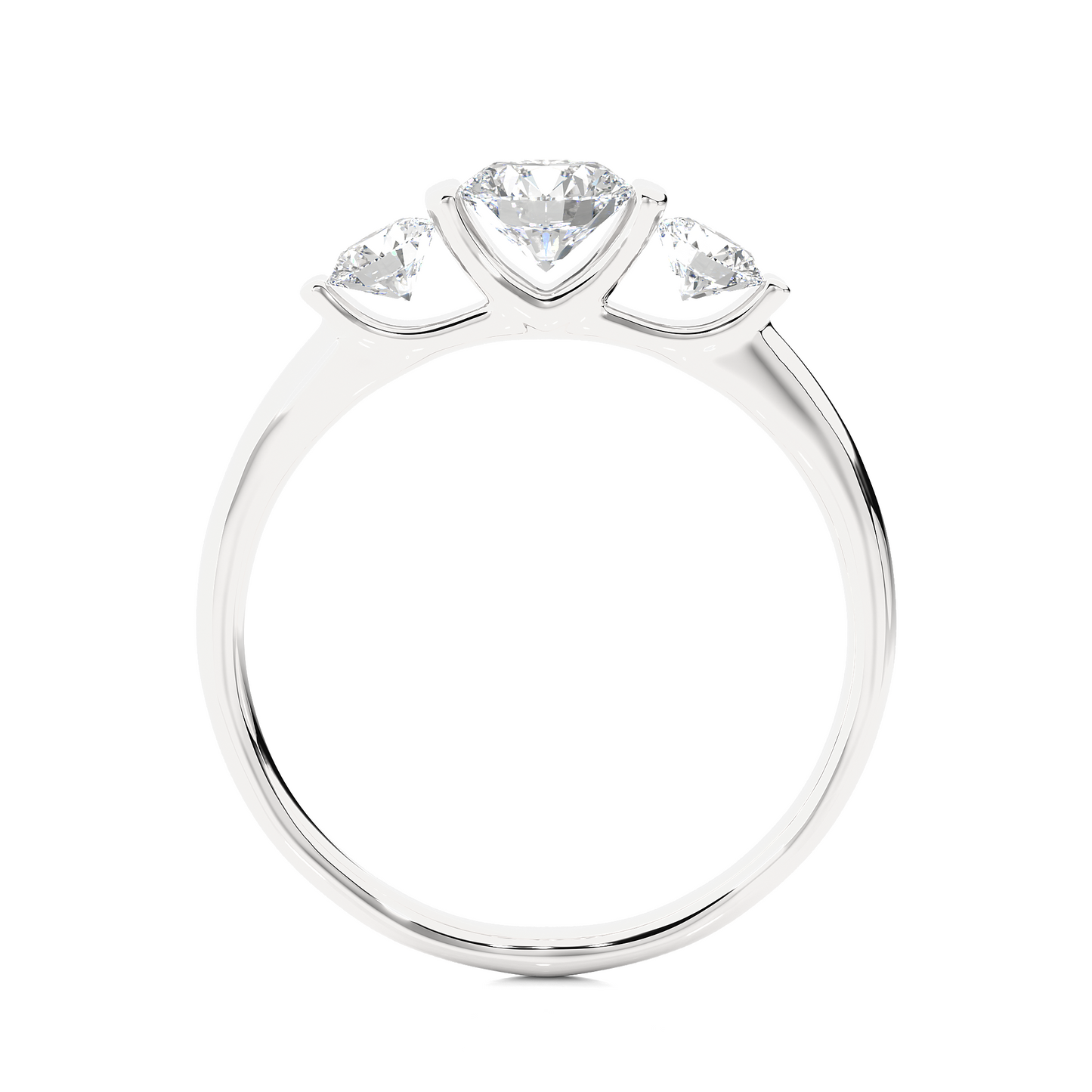 3 Stone Engagement Carat 10K Solid Gold lab Grown Diamond Ring, Perfect Anniversary Gift For Her - HIGHCARAT DIAMONDS