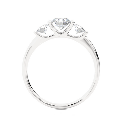 3 Stone Engagement Carat 10K Solid Gold lab Grown Diamond Ring, Perfect Anniversary Gift For Her - HIGHCARAT DIAMONDS