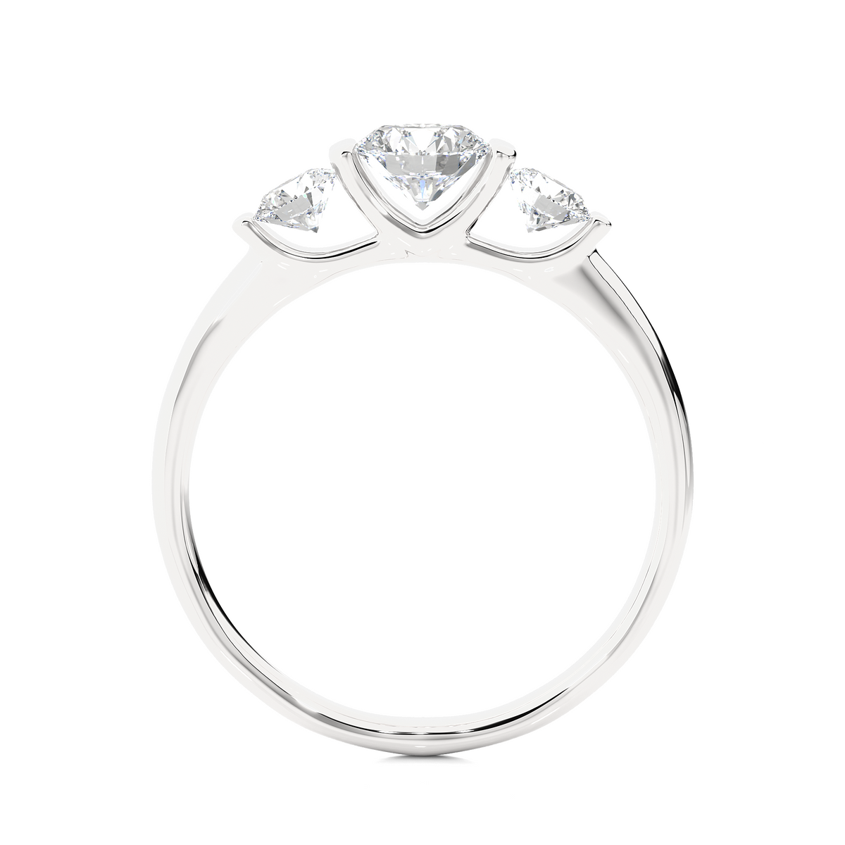 3 Stone Engagement Carat 10K Solid Gold lab Grown Diamond Ring, Perfect Anniversary Gift For Her - HIGHCARAT DIAMONDS