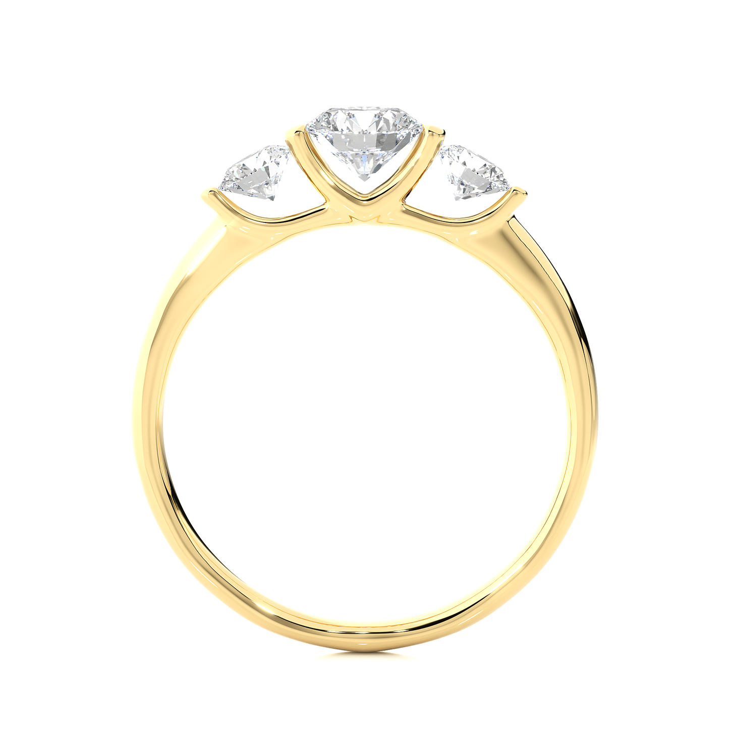 3 Stone Engagement Carat 10K Solid Gold lab Grown Diamond Ring, Perfect Anniversary Gift For Her - HIGHCARAT DIAMONDS