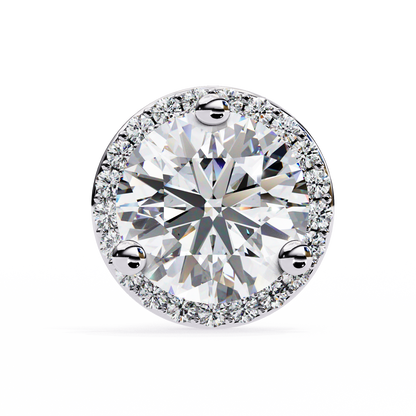 1.95Ct Round Cut Diamond Halo Style Cluster Art Deco Prong Set Dainty Handcrafted Party Wear Stud Earring Gift For Her