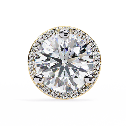 1.95Ct Round Cut Diamond Halo Style Cluster Art Deco Prong Set Dainty Handcrafted Party Wear Stud Earring Gift For Her