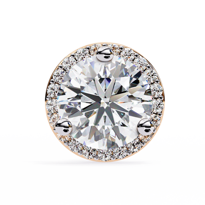 1.95Ct Round Cut Diamond Halo Style Cluster Art Deco Prong Set Dainty Handcrafted Party Wear Stud Earring Gift For Her