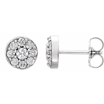 14K White 3/8 CTW Lab-Grown Diamond Earrings