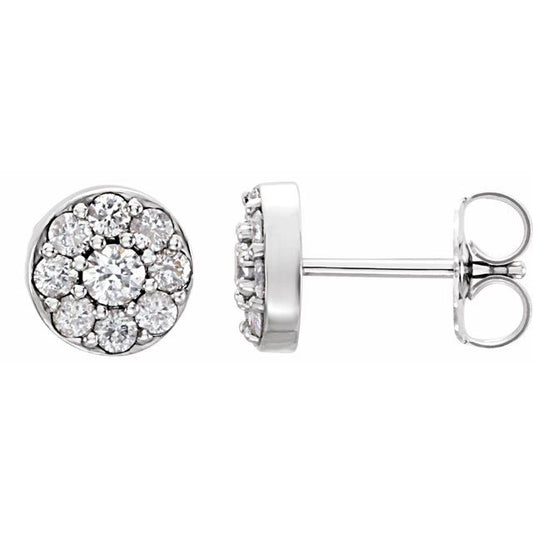 14K White 3/8 CTW Lab-Grown Diamond Earrings