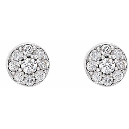 14K White 3/8 CTW Lab-Grown Diamond Earrings