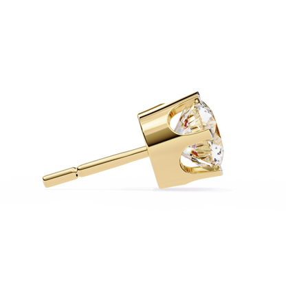 Solitaire 2.57Ct Round Cut Lab Grown Diamond 6 Pave Set Delicate Handmade Vintage Daily Wear Stud Earring