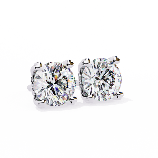 2.57CT Round Cut Top Grade Diamond Certified Cluster Stunning Timeless Stud Earring For Gift