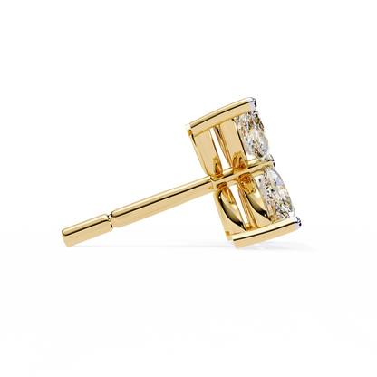 Marquise Cut White Colorless Diamond Antique Minimalist Classic Elegant Prong Set Dainty Stud Earring For Her