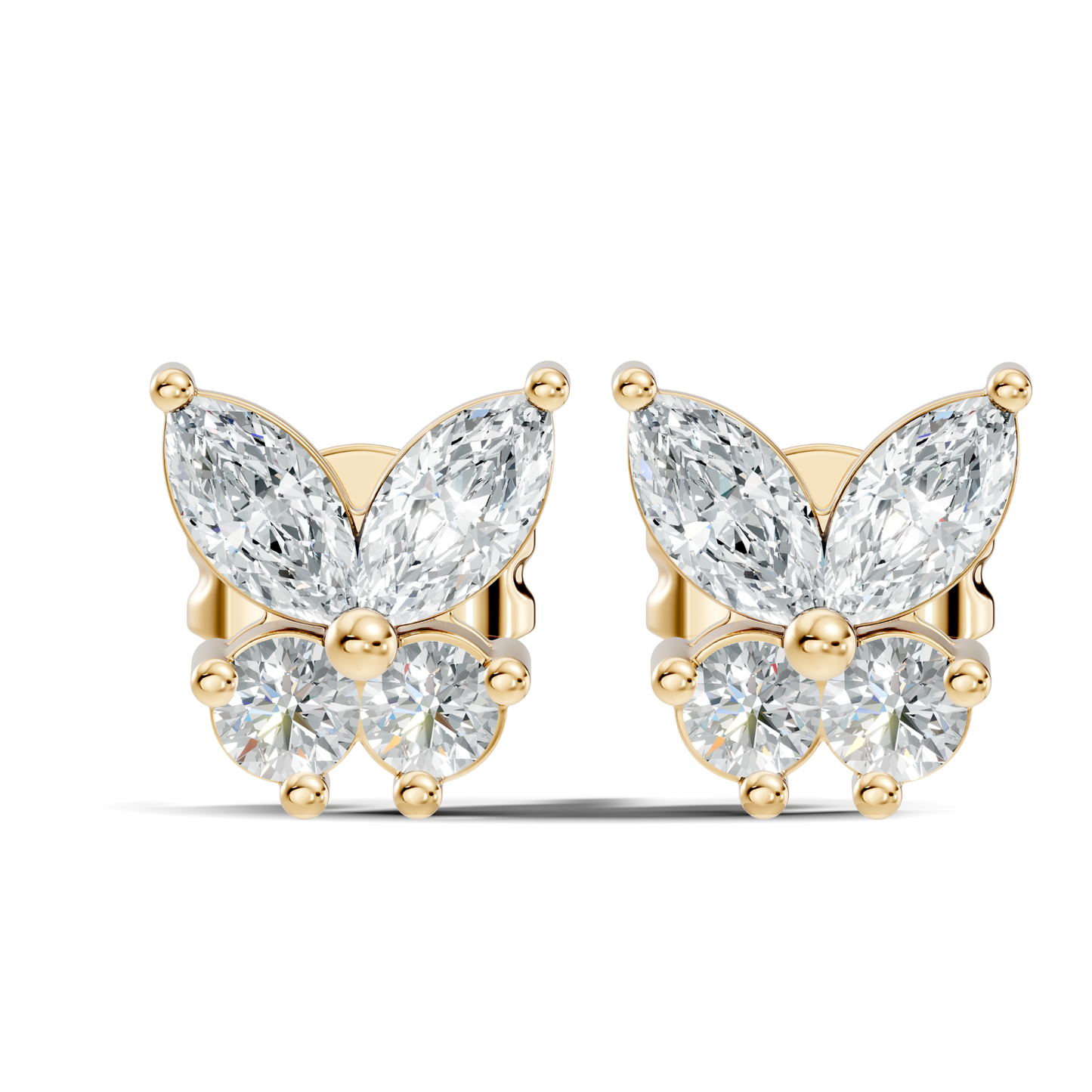 Marquise Cut Lab Grown Butterfly Shape Stud Diamond Earring