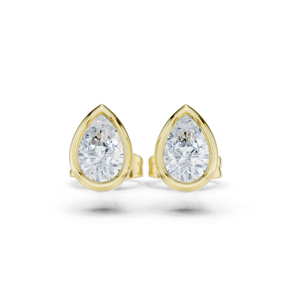 Pear Cut Lab Grown Diamond Vintage Stud Earrings