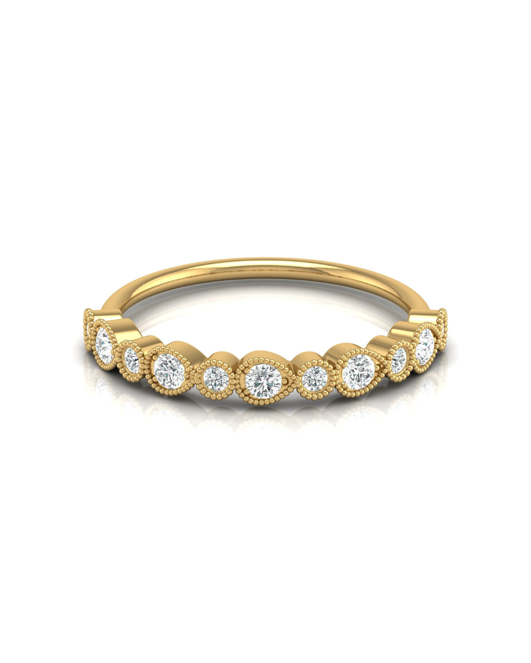 Mom's Dainty Diamond Wedding Band 14k Gold Stackable Ring Minimalist Jewelry Gift