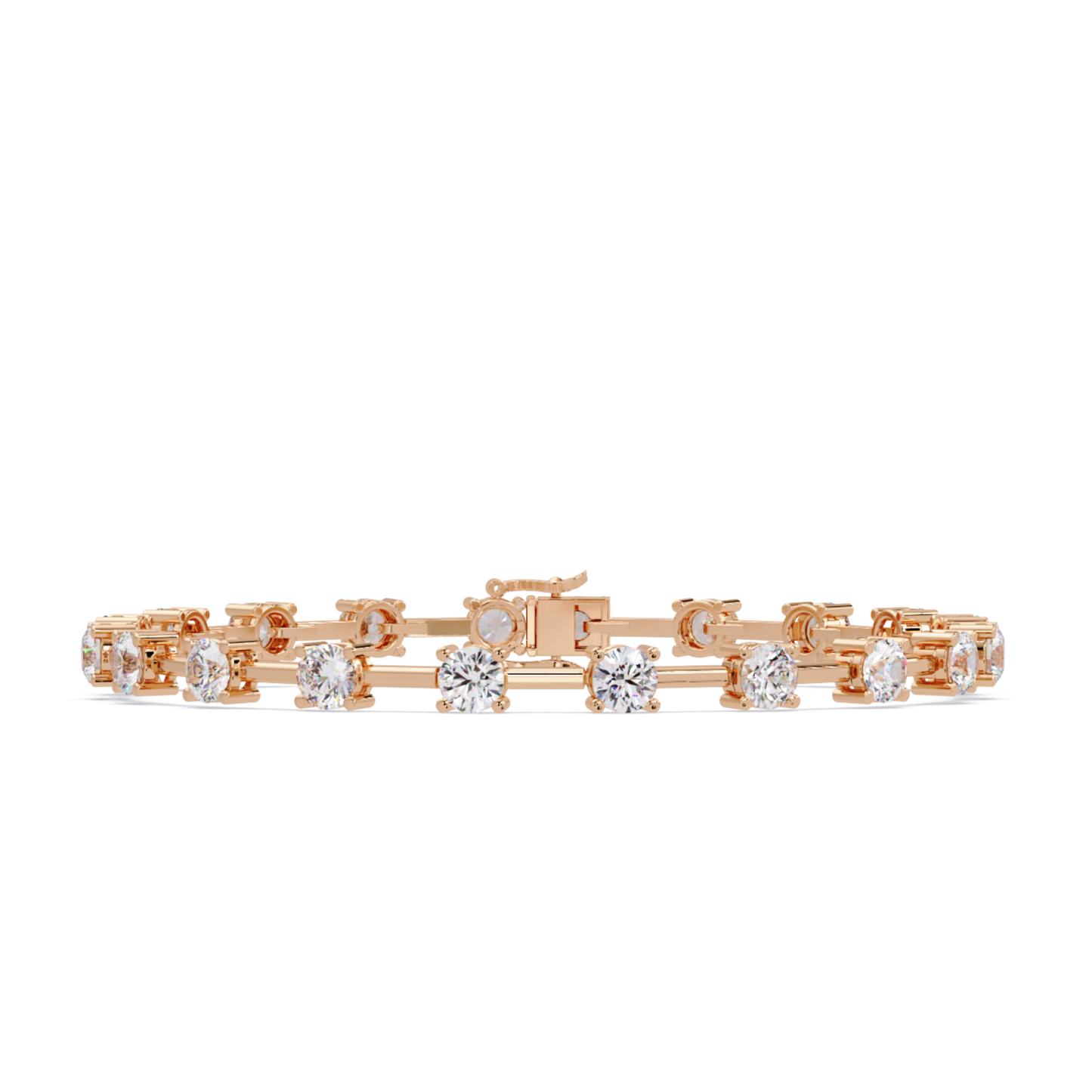 Floating Lab Grown Round Diamond Line Bracelet