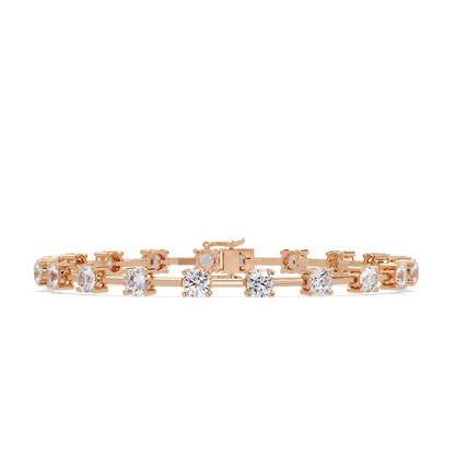 Floating Lab Grown Round Diamond Line Bracelet