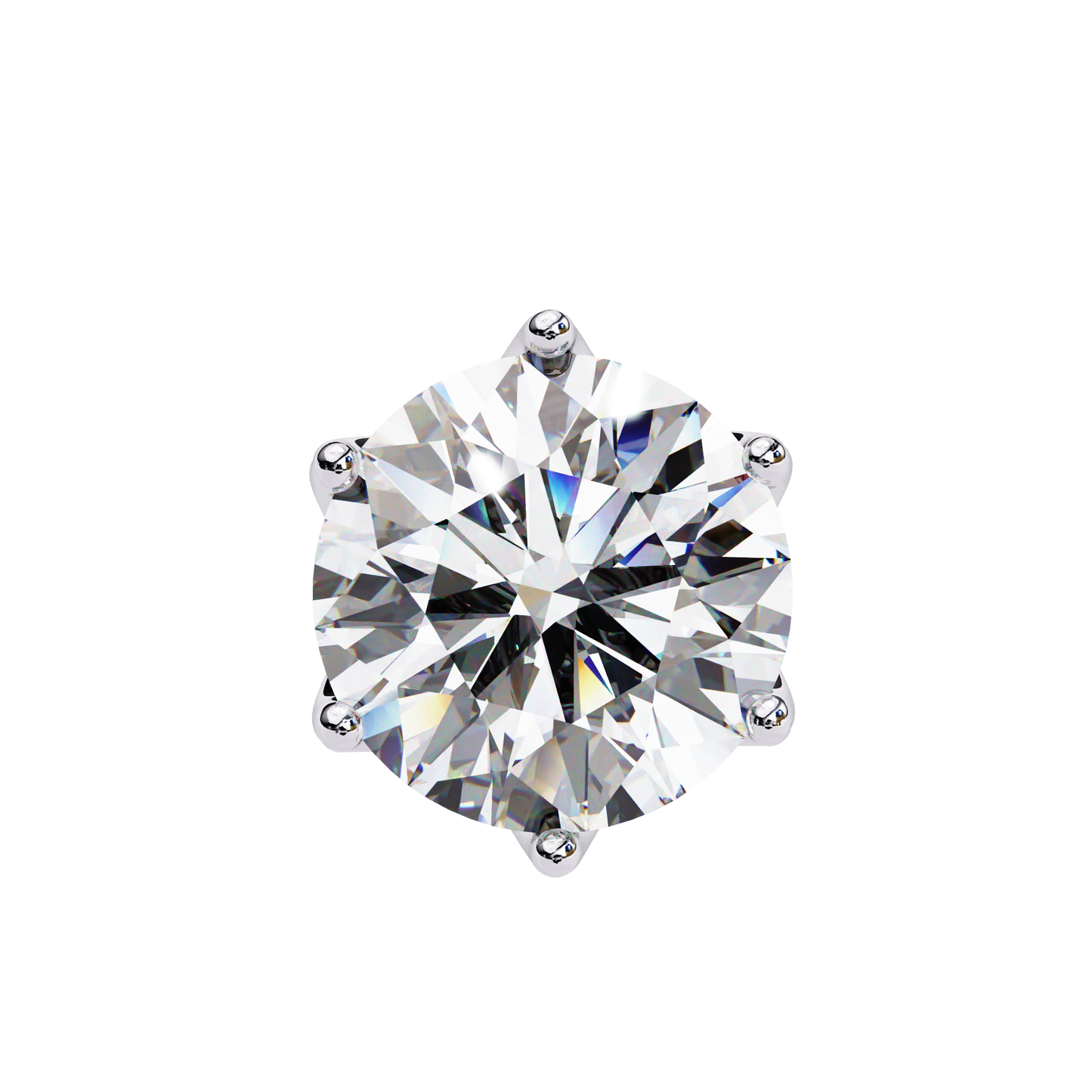 Vintage 2.62Ct Round Cut Diamond Unique 6 Prong Set Art Deco Solitaire Screw Back Stud Earring Gift For Her