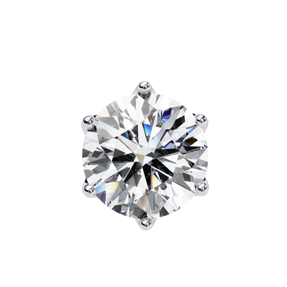 Vintage 2.62Ct Round Cut Diamond Unique 6 Prong Set Art Deco Solitaire Screw Back Stud Earring Gift For Her