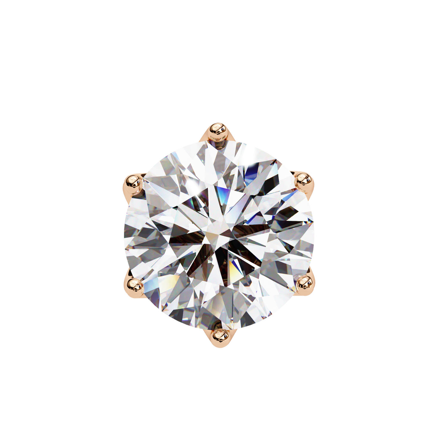 Vintage 2.62Ct Round Cut Diamond Unique 6 Prong Set Art Deco Solitaire Screw Back Stud Earring Gift For Her