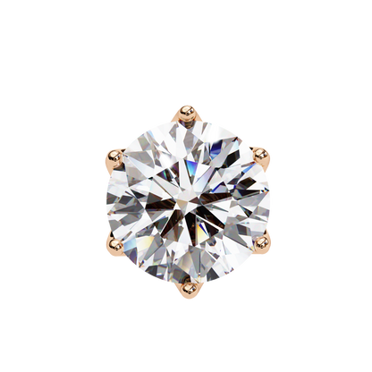 Vintage 2.62Ct Round Cut Diamond Unique 6 Prong Set Art Deco Solitaire Screw Back Stud Earring Gift For Her
