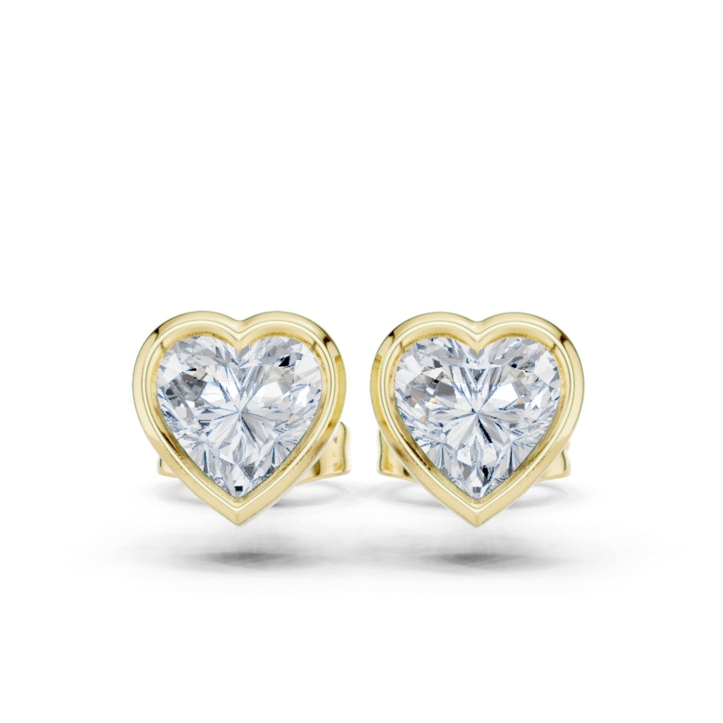 Heart Cut Lab Grown Diamond Vintage Stud Earrings