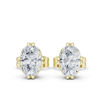 Oval Lab Grown Diamond Solitaire Rose Gold Stud Earring