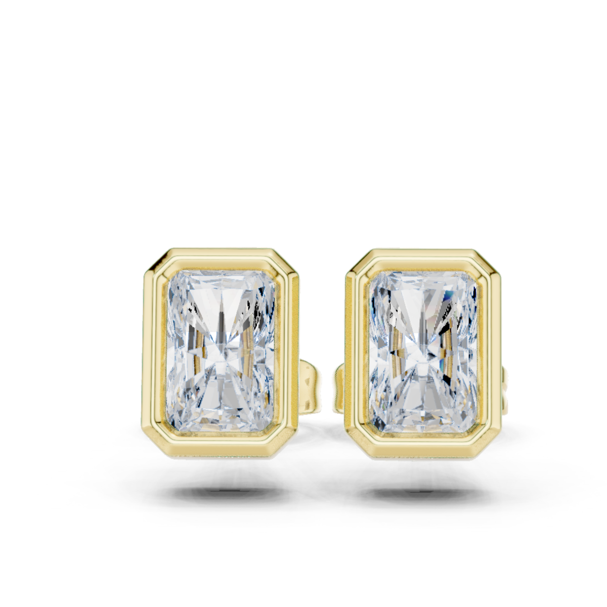 Radiant Cut Lab Grown Diamond Vintage Stud Earrings