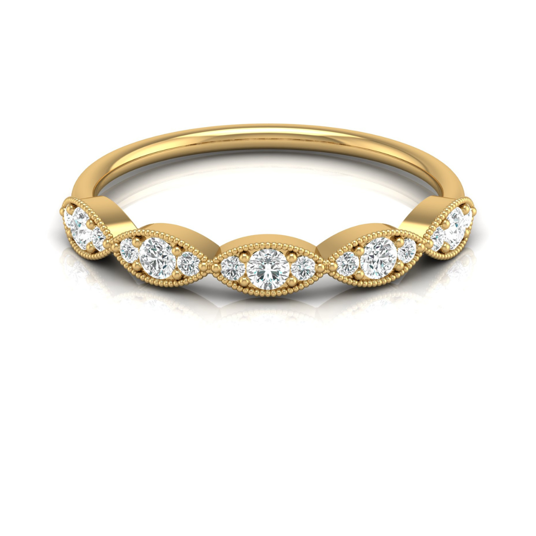 Dainty 0.28 CT Round Diamond Eternity Band Ring Women's Jewelry