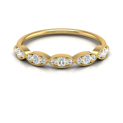 Dainty 0.28 CT Round Diamond Eternity Band Ring Women's Jewelry