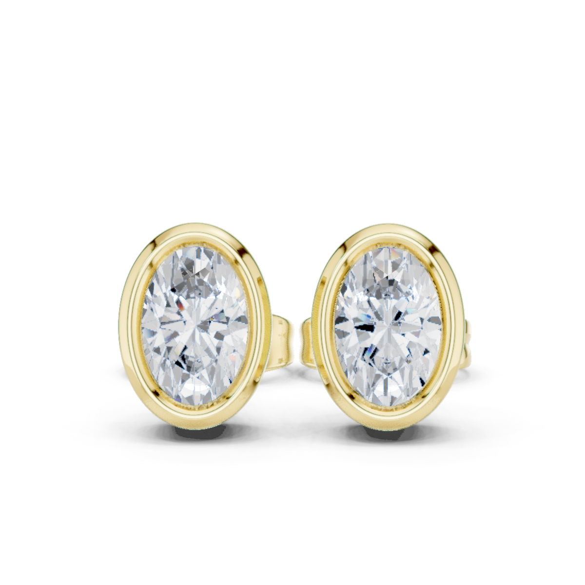 Oval Cut Lab Grown Diamond Vintage Stud Earrings