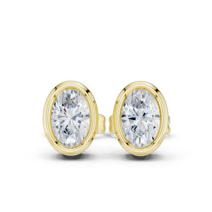 Oval Cut Lab Grown Diamond Vintage Stud Earrings