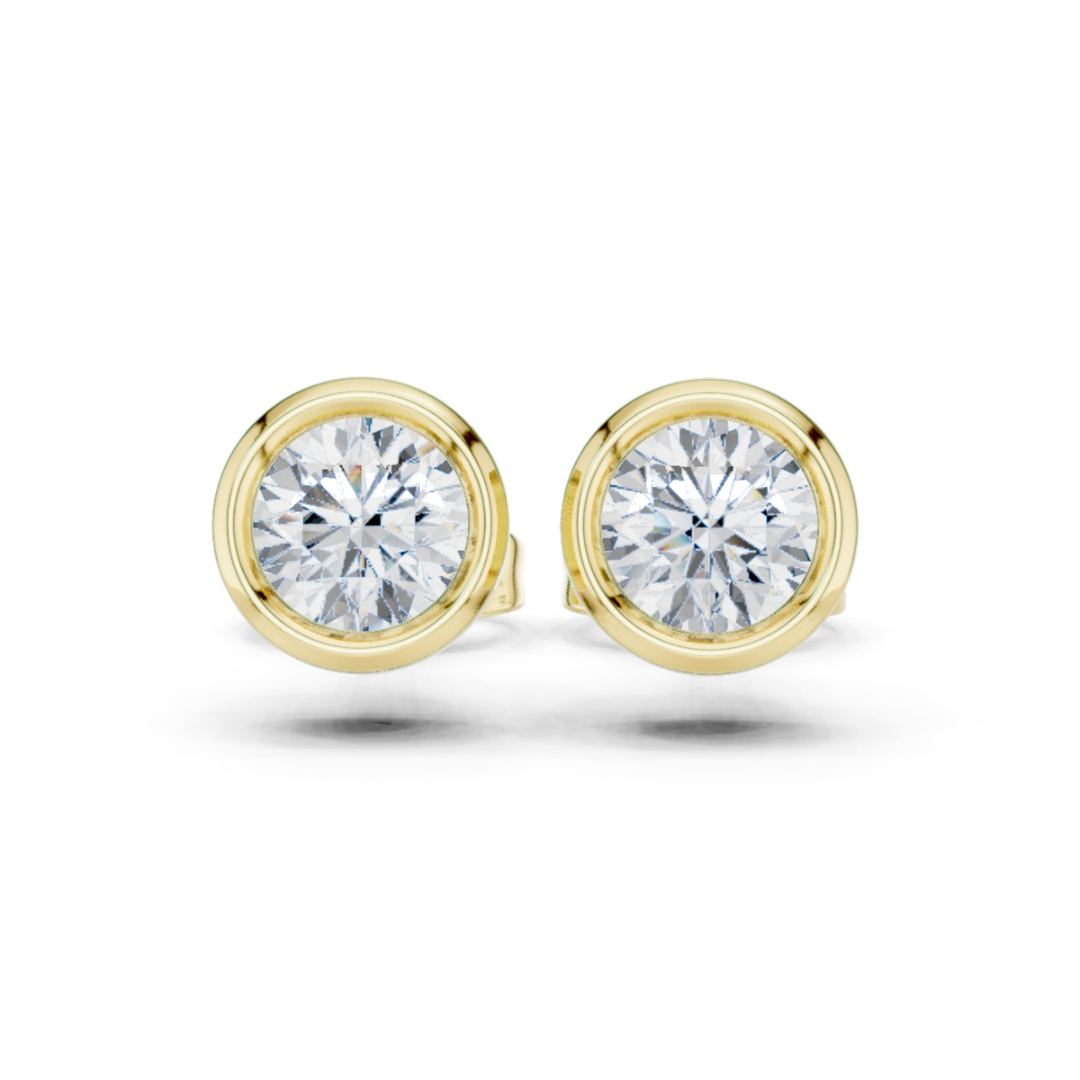 Round Cut Lab Grown Diamond Classic Stud Earrings