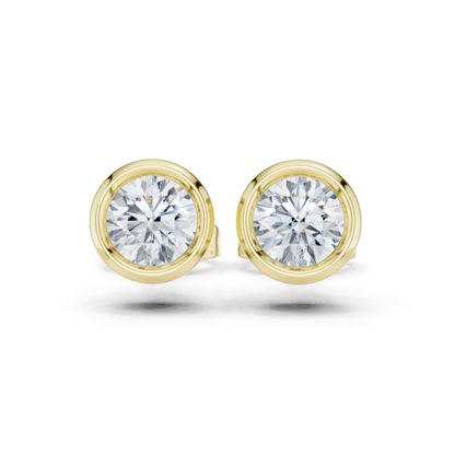 Round Cut Lab Grown Diamond Classic Stud Earrings