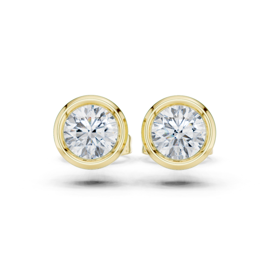 Elegant Round Cut Diamond Classic Dainty Minimalist Timeless Push Back Stud Earring Gift For Her