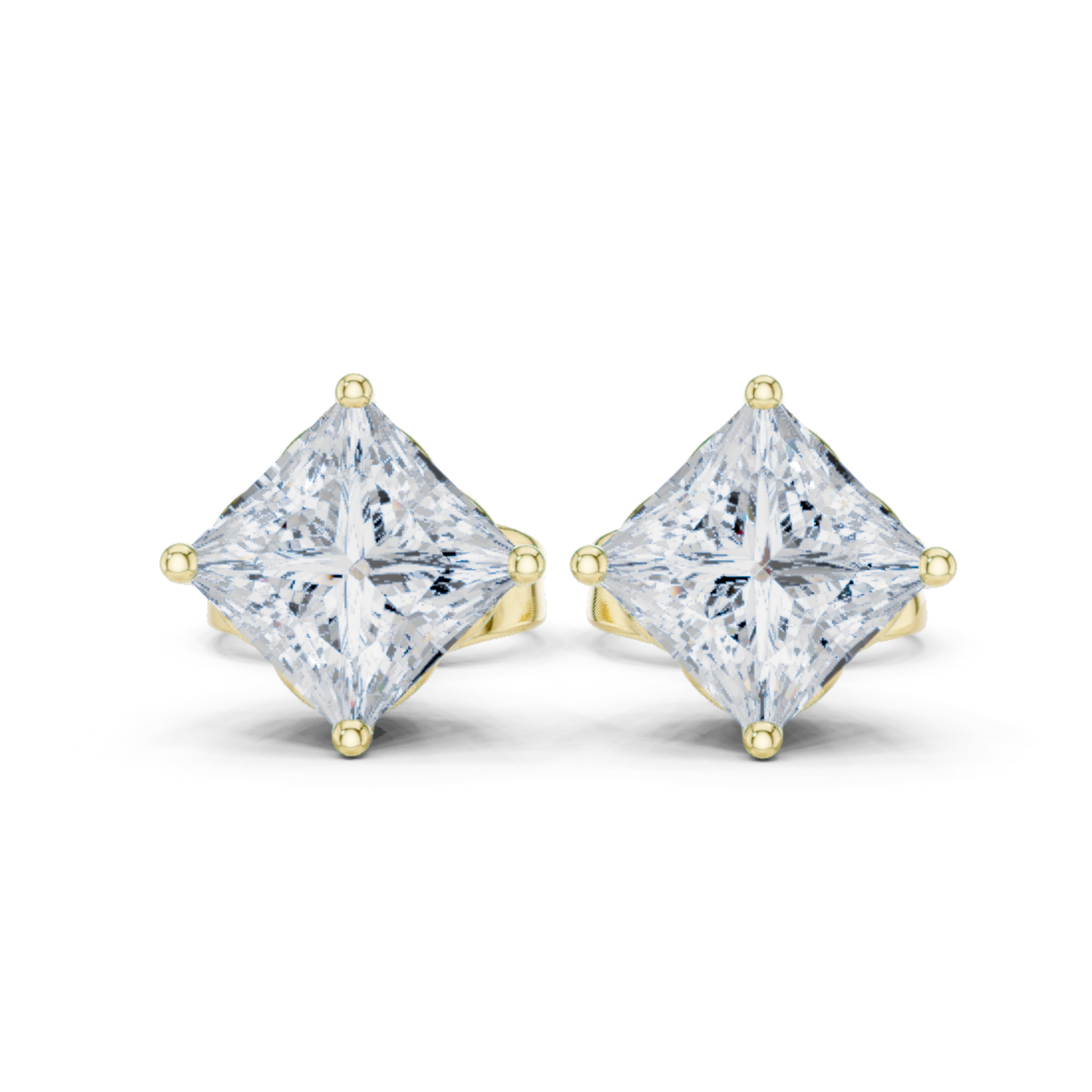 0.88Ct Princess Lab Grown Diamond Solitaire Stud Earring