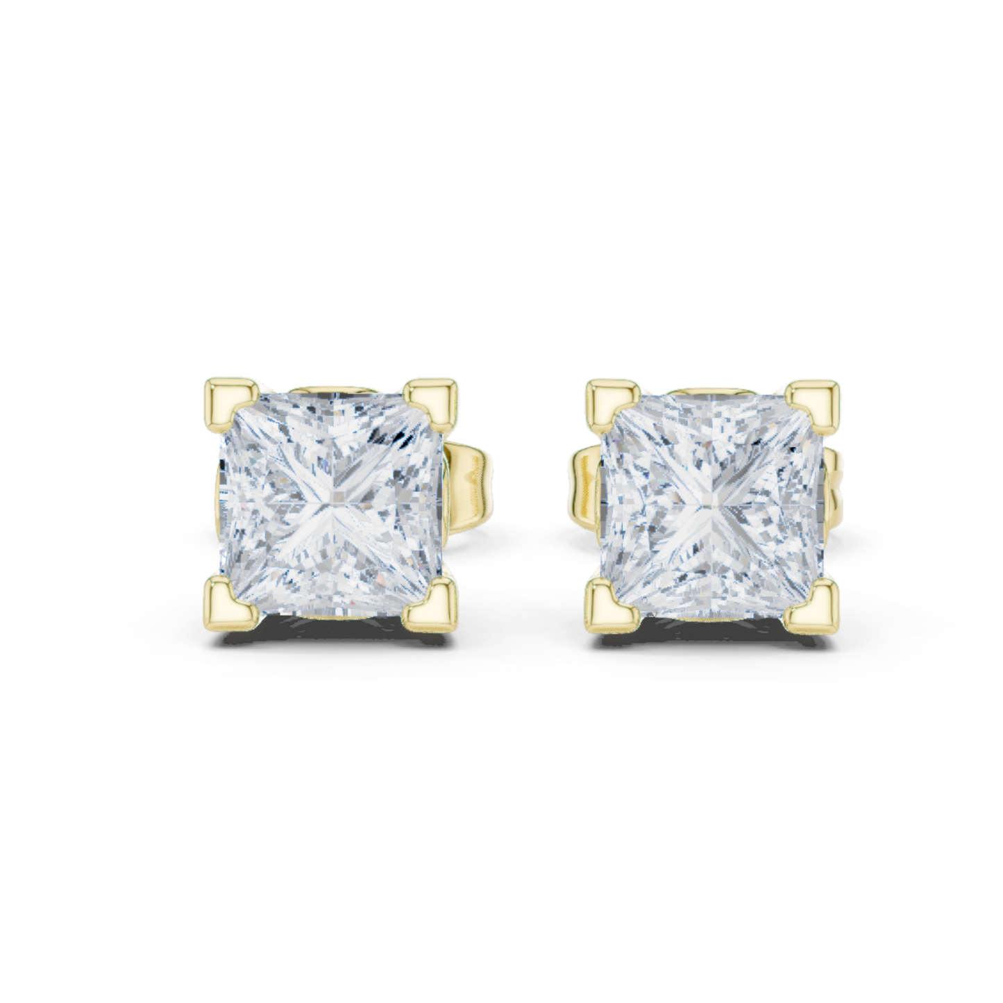 Princess Cut Lab Grown Diamond Solitaire Stud Earring