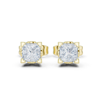 Princess Cut Lab Grown Classic Studs Solitaire Diamond Earring