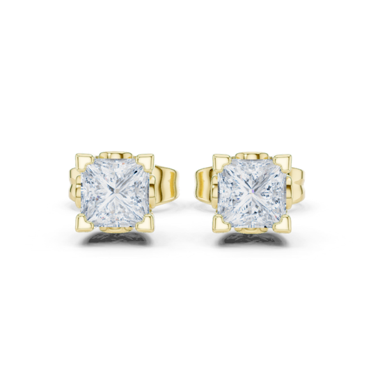 Princess Cut Lab Grown Classic Studs Solitaire Diamond Earring
