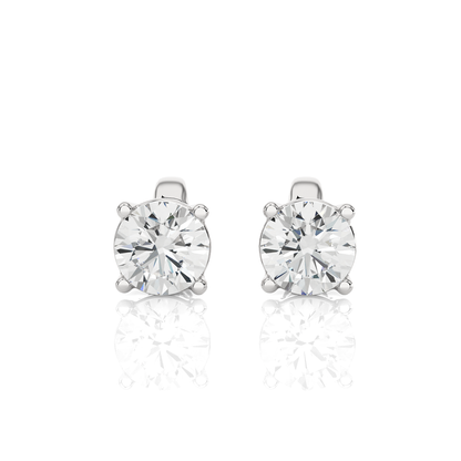 14K Yellow Gold Round Brilliant Cut Diamond Earrings