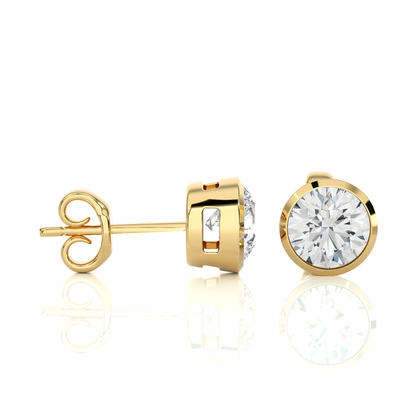 1.18 Ct Round Certified Diamond Stud Earrings