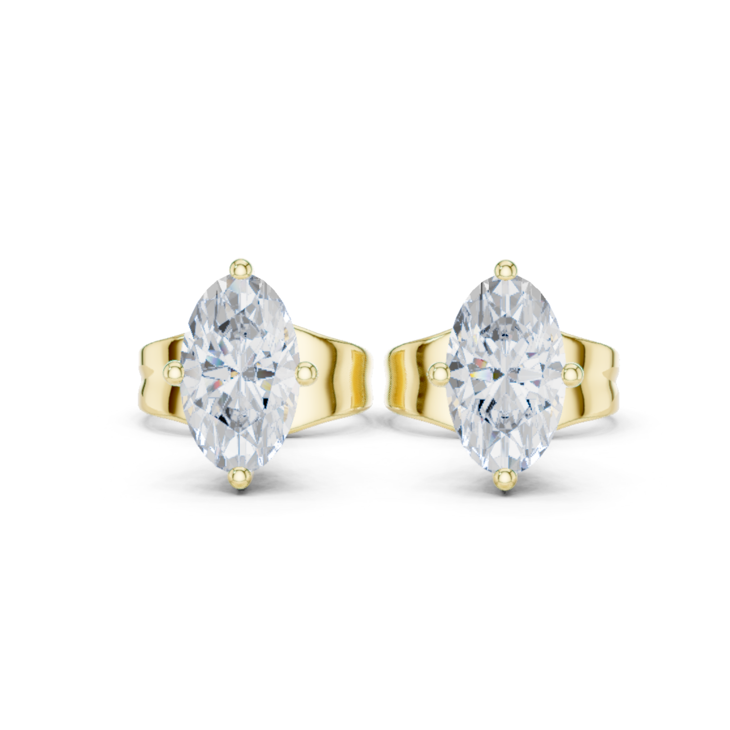 Oval Cut Lab Grown Diamond Solitaire 4 Prong Set Stud Earring
