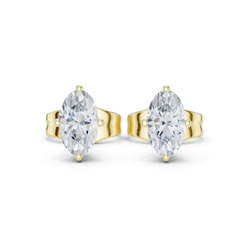 Oval Cut Lab Grown Diamond Solitaire 4 Prong Set Stud Earring
