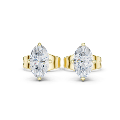 Oval Cut Lab Grown Diamond Solitaire 4 Prong Set Stud Earring