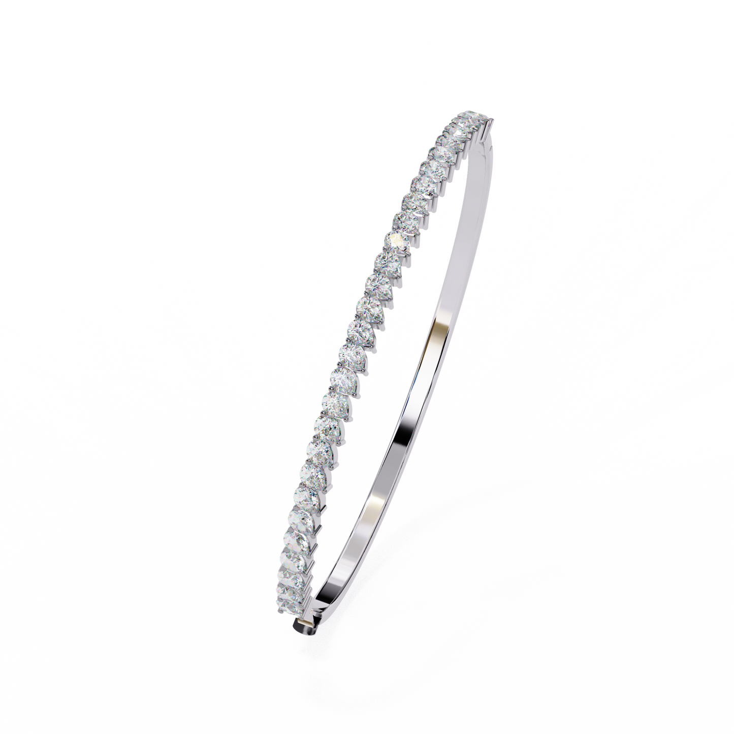 4.06Ct Pear Cut Top Grade Natural Diamond Antique Handcrafted Minimalist Vintage Cluster Bangle Bracelet  for Women's