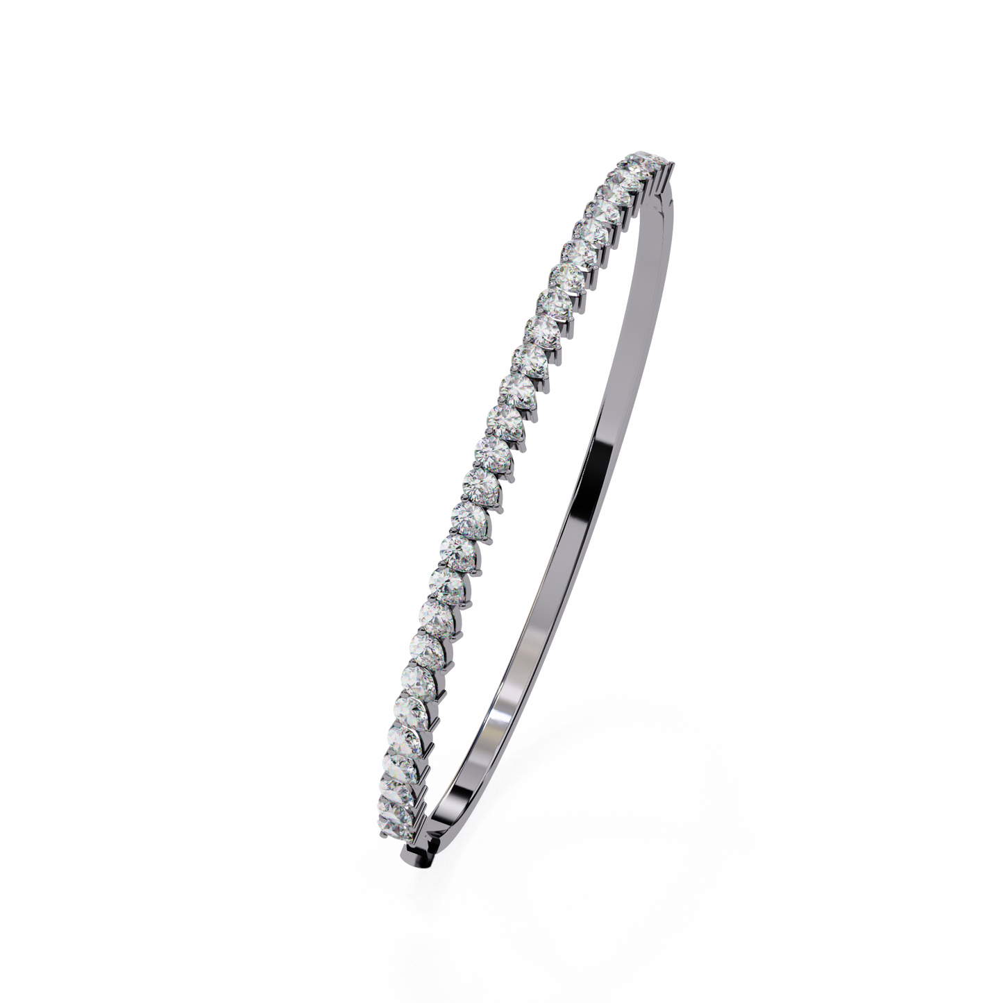 4.06Ct Pear Cut Top Grade Natural Diamond Antique Handcrafted Minimalist Vintage Cluster Bangle Bracelet  for Women's