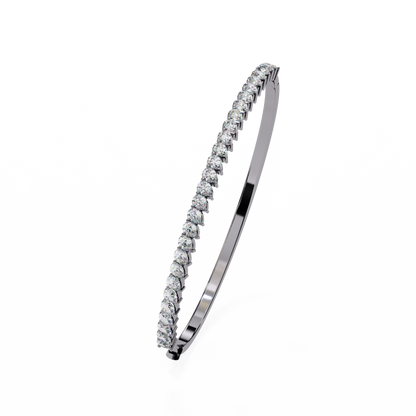 4.06Ct Pear Cut Top Grade Natural Diamond Antique Handcrafted Minimalist Vintage Cluster Bangle Bracelet  for Women's