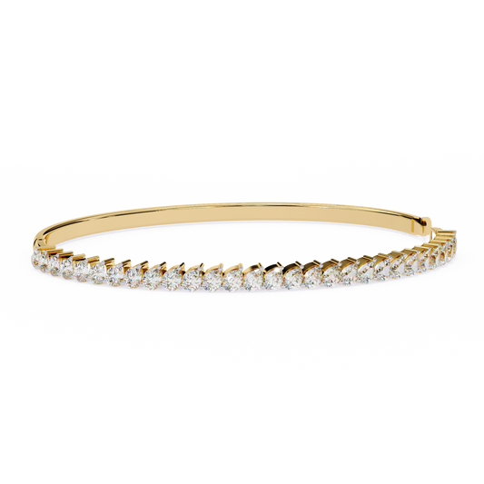 4.06Ct Pear Cut Top Grade Natural Diamond Antique Handcrafted Minimalist Vintage Cluster Bangle Bracelet  for Women's - HIGHCARAT DIAMONDS
