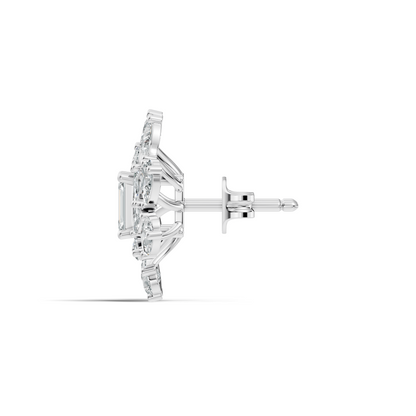 4.12Ct Marquise, Pear and Emerald  Shape Diamond Vintage Flower Shape Dainty Wedding  Earrings For Women's