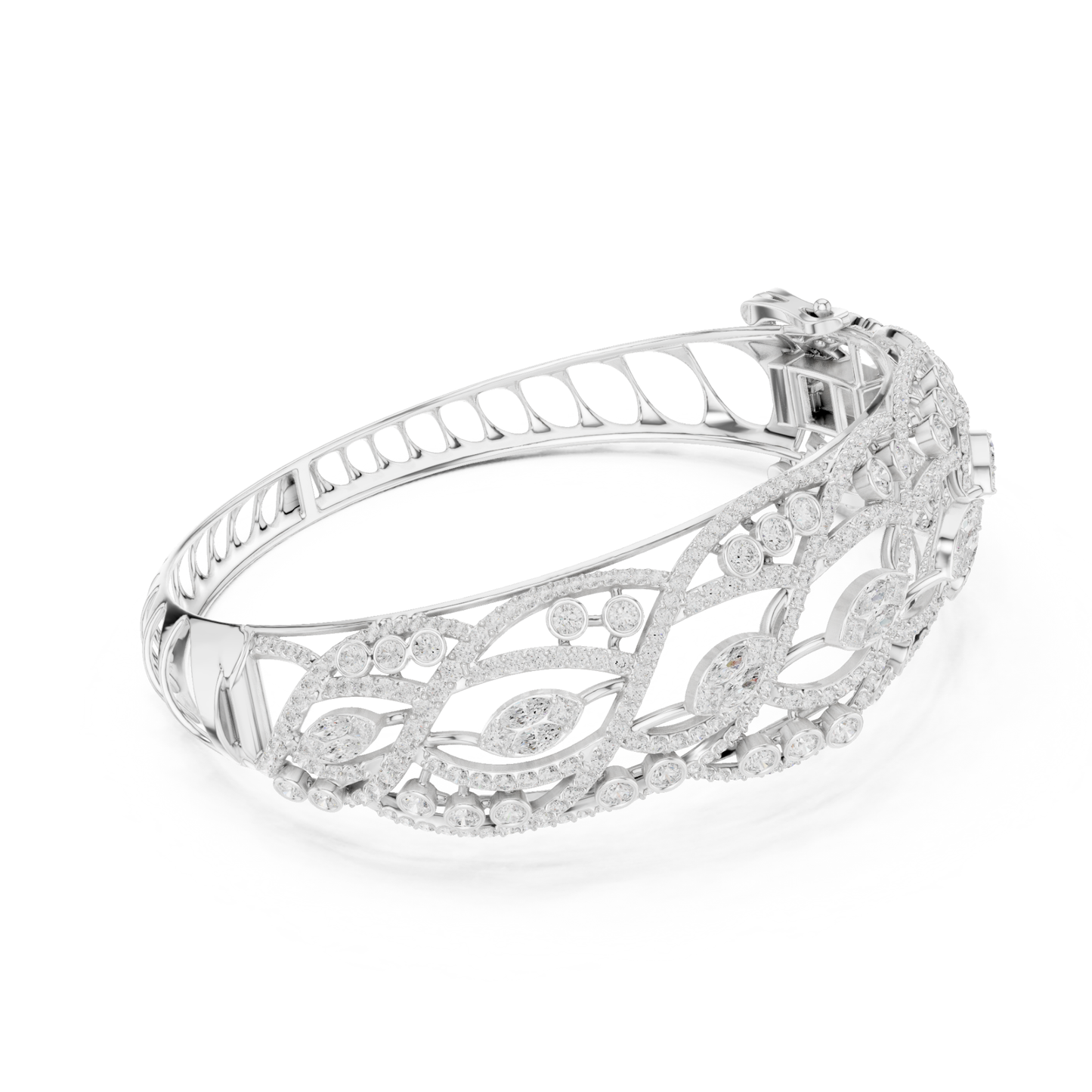 4.23CT Multi Shape Lab Grown Diamond Vintage Bangle Bracelet For Women's - HIGHCARAT DIAMONDS