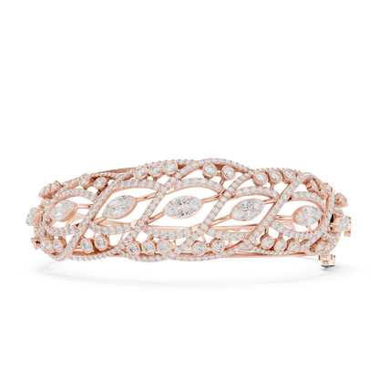 4.23CT Multi Shape Lab Grown Diamond Vintage Bangle Bracelet For Women's - HIGHCARAT DIAMONDS